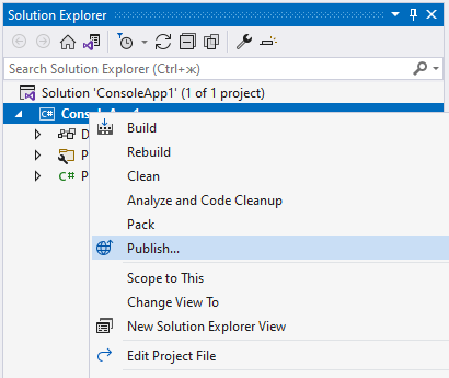 публикация проекта c#