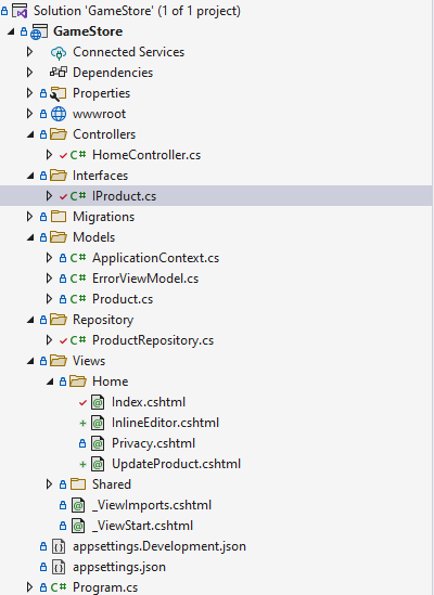 структура проекта asp.net core