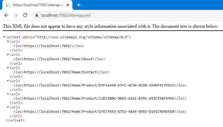 asp.net core sitemap