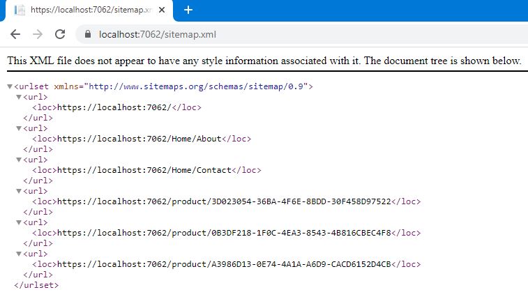 generate sitemap xml asp.net core mvc